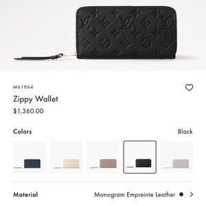 Louis Vuitton - Empreinte Black Zippy Wallet